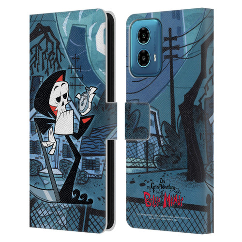 The Grim Adventures of Billy & Mandy Graphics Grim Leather Book Wallet Case Cover For Motorola Moto G34 5G