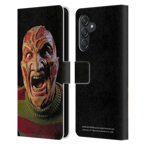 A Nightmare On Elm Street: New Nightmare Graphics Freddy Leather Book Wallet Case Cover For Samsung Galaxy M55 5G