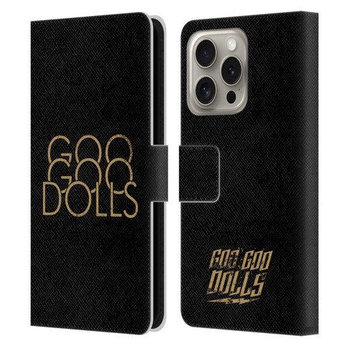 Goo Goo Dolls Graphics Stacked Gold Leather Book Wallet Case Cover For Apple iPhone 16 Pro