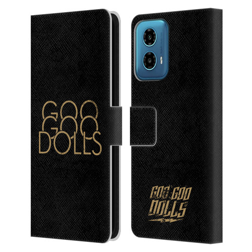 Goo Goo Dolls Graphics Stacked Gold Leather Book Wallet Case Cover For Motorola Moto G34 5G