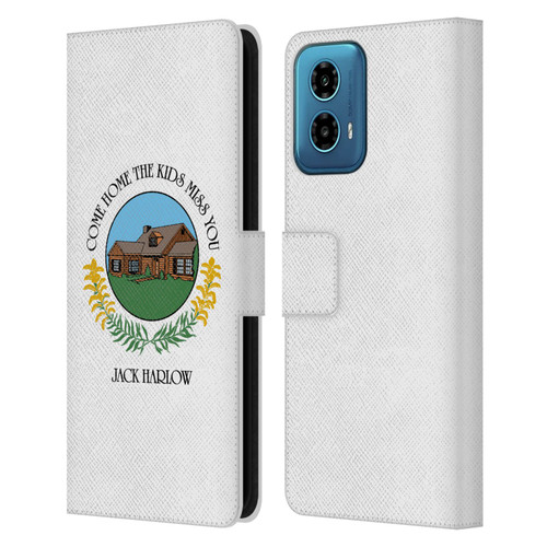 Jack Harlow Graphics Come Home Badge Leather Book Wallet Case Cover For Motorola Moto G34 5G