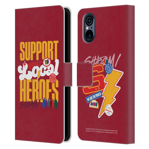 Shazam!: Fury Of The Gods Graphics Typography Leather Book Wallet Case Cover For Sony Xperia 5 V 5G