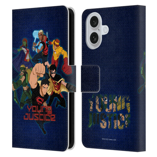 Young Justice Graphics Group Leather Book Wallet Case Cover For Apple iPhone 16