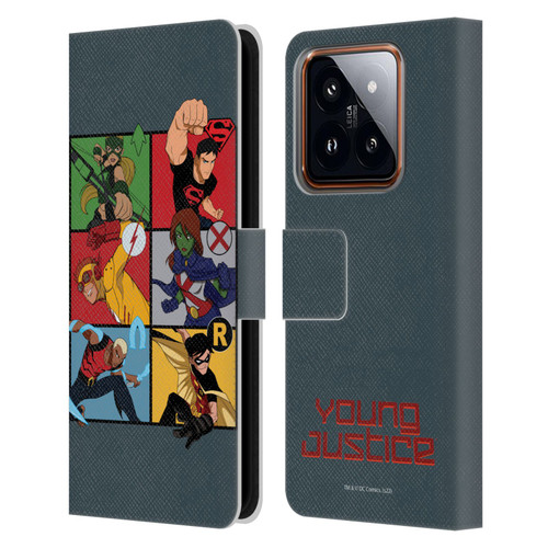 Young Justice Graphics Character Art Leather Book Wallet Case Cover For Xiaomi 14