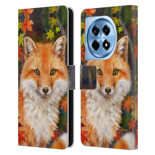 Kayomi Harai Animals And Fantasy Fox With Autumn Leaves Leather Book Wallet Case Cover For OnePlus 12R