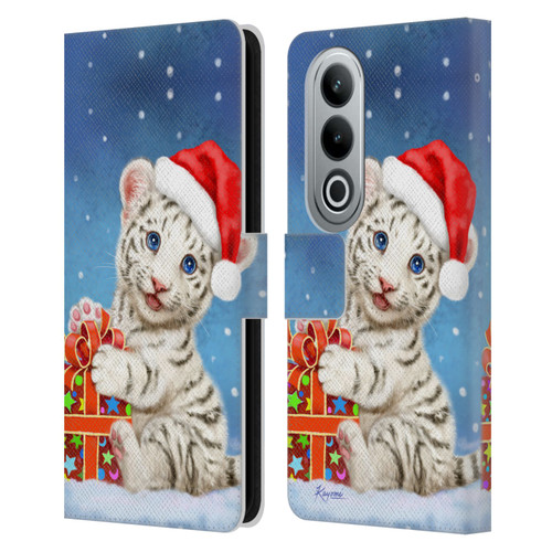 Kayomi Harai Animals And Fantasy White Tiger Christmas Gift Leather Book Wallet Case Cover For OPPO OnePlus Ace 3V 5G