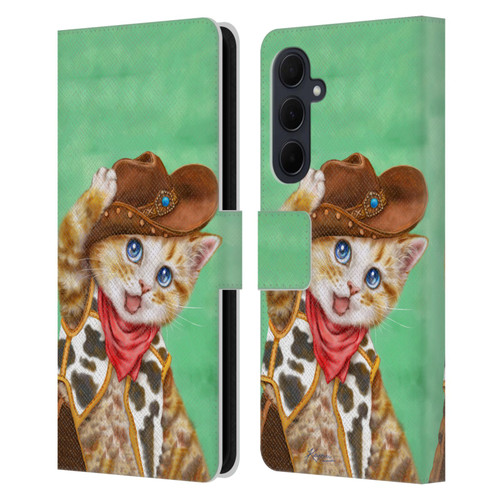 Kayomi Harai Animals And Fantasy Cowboy Kitten Leather Book Wallet Case Cover For Samsung Galaxy A35 5G
