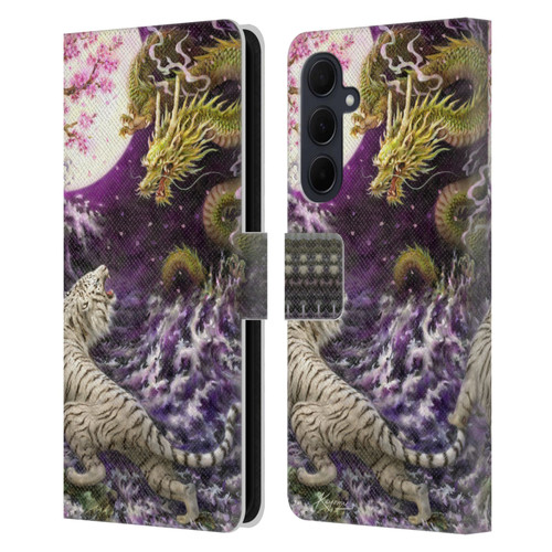 Kayomi Harai Animals And Fantasy Asian Tiger & Dragon Leather Book Wallet Case Cover For Samsung Galaxy A35 5G