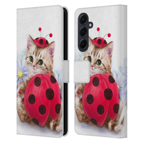 Kayomi Harai Animals And Fantasy Kitten Cat Lady Bug Leather Book Wallet Case Cover For Samsung Galaxy A55 5G