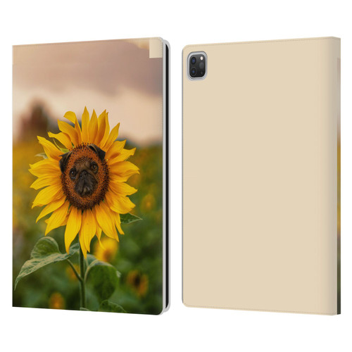 Pixelmated Animals Surreal Pets Pugflower Leather Book Wallet Case Cover For Apple iPad Pro 13 M4 2024