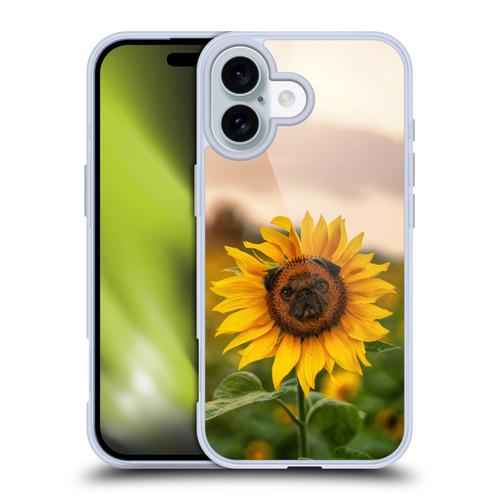 Pixelmated Animals Surreal Pets Pugflower Soft Gel Case for Apple iPhone 16