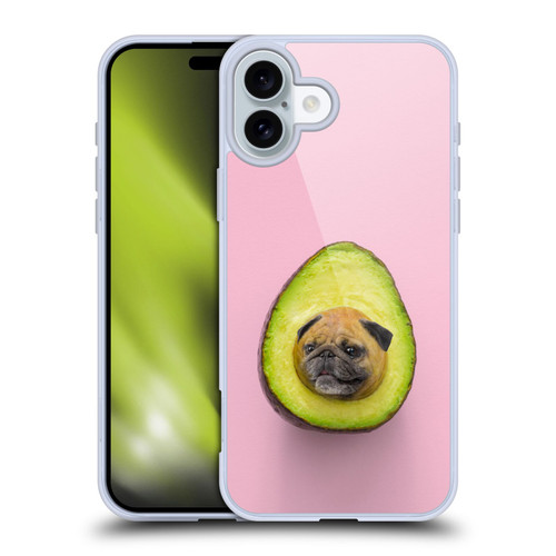 Pixelmated Animals Surreal Pets Pugacado Soft Gel Case for Apple iPhone 16 Plus