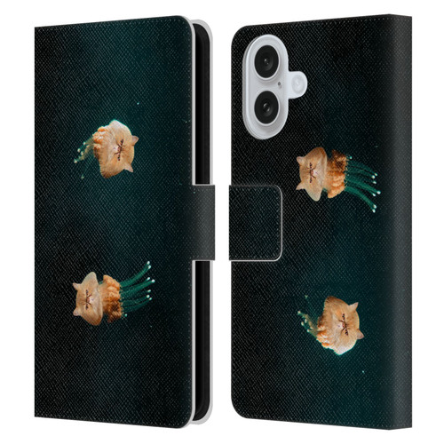Pixelmated Animals Surreal Pets Jellyfish Cats Leather Book Wallet Case Cover For Apple iPhone 16