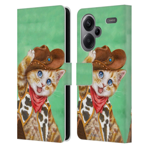 Kayomi Harai Animals And Fantasy Cowboy Kitten Leather Book Wallet Case Cover For Xiaomi Redmi Note 13 Pro Plus 5G