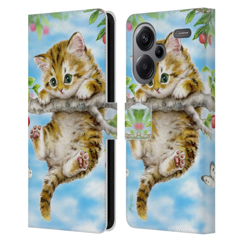 Kayomi Harai Animals And Fantasy Cherry Tree Kitten Leather Book Wallet Case Cover For Xiaomi Redmi Note 13 Pro Plus 5G