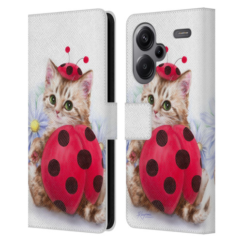 Kayomi Harai Animals And Fantasy Kitten Cat Lady Bug Leather Book Wallet Case Cover For Xiaomi Redmi Note 13 Pro Plus 5G