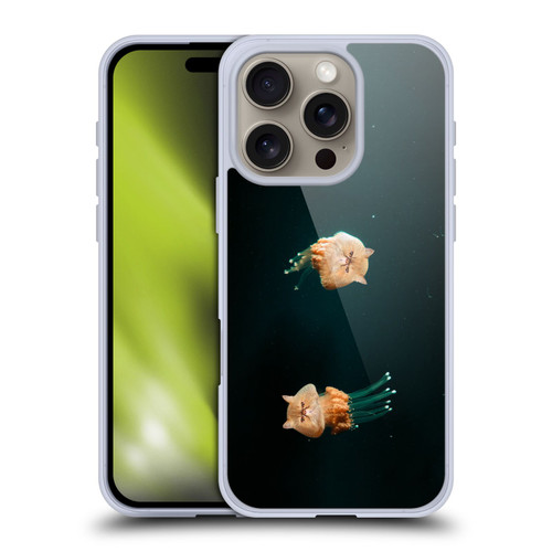 Pixelmated Animals Surreal Pets Jellyfish Cats Soft Gel Case for Apple iPhone 16 Pro