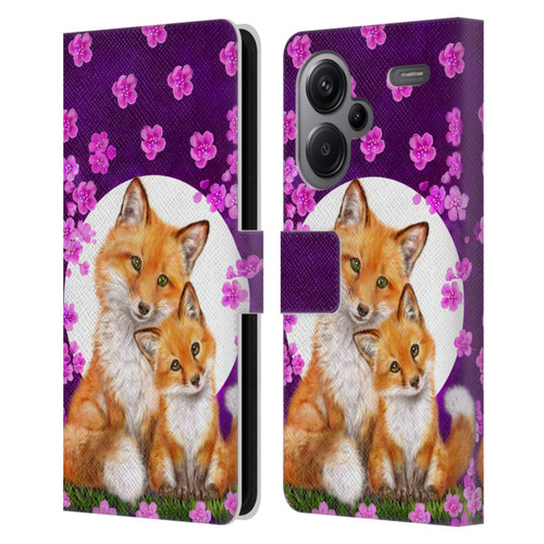 Kayomi Harai Animals And Fantasy Mother & Baby Fox Leather Book Wallet Case Cover For Xiaomi Redmi Note 13 Pro Plus 5G
