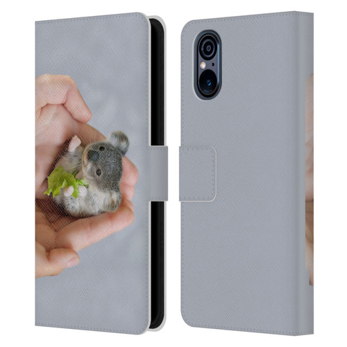 Pixelmated Animals Surreal Pets Baby Koala Leather Book Wallet Case Cover For Sony Xperia 5 V 5G