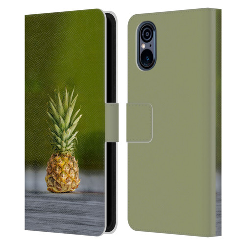 Pixelmated Animals Surreal Pets Pineapple Turtle Leather Book Wallet Case Cover For Sony Xperia 5 V 5G