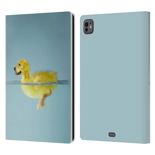 Pixelmated Animals Surreal Wildlife Dog Duck Leather Book Wallet Case Cover For Apple iPad Pro 11 M4 2024