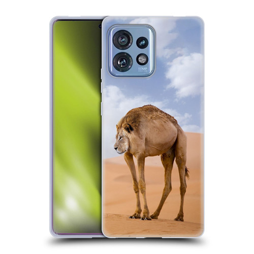 Pixelmated Animals Surreal Wildlife Camel Lion Soft Gel Case for Motorola Moto Edge 40 Pro