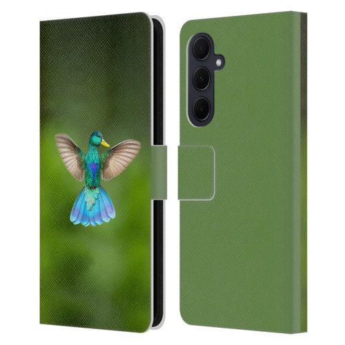 Pixelmated Animals Surreal Wildlife Quaking Bird Leather Book Wallet Case Cover For Samsung Galaxy A35 5G