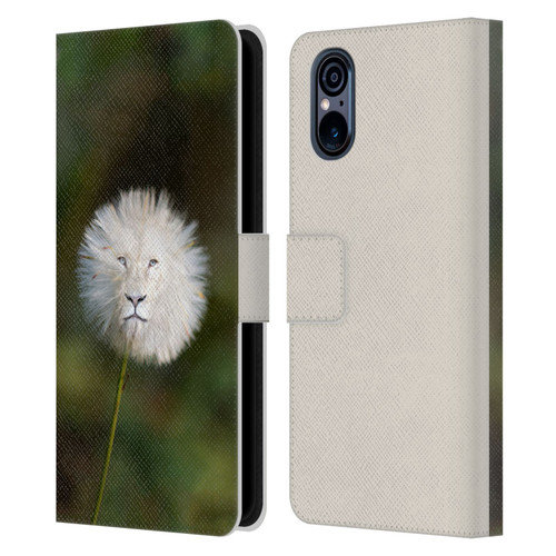 Pixelmated Animals Surreal Wildlife Dandelion Leather Book Wallet Case Cover For Sony Xperia 5 V 5G