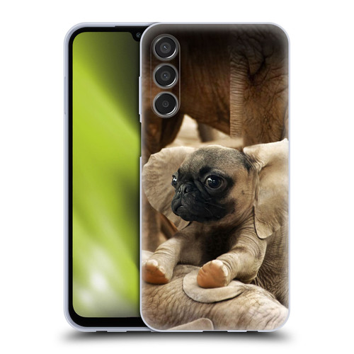 Pixelmated Animals Surreal Wildlife Pugephant Soft Gel Case for Samsung Galaxy M15/F15 5G