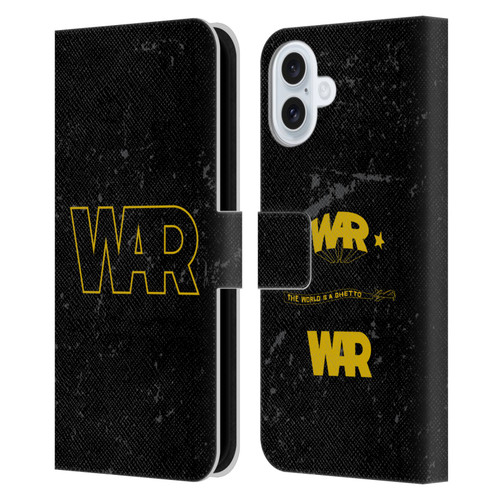 War Graphics Logo Leather Book Wallet Case Cover For Apple iPhone 16 Plus