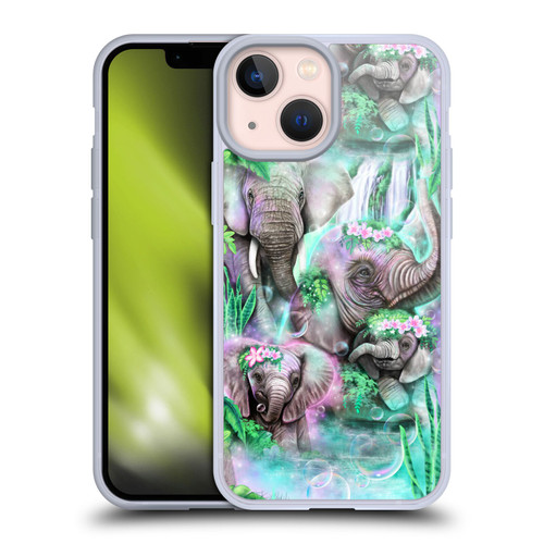 Sheena Pike Animals Daydream Elephants Lagoon Soft Gel Case for Apple iPhone 13 Mini