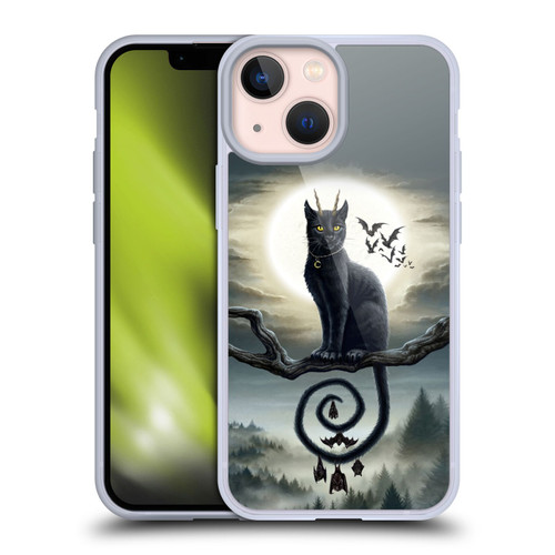 Sarah Richter Animals Gothic Black Cat & Bats Soft Gel Case for Apple iPhone 13 Mini