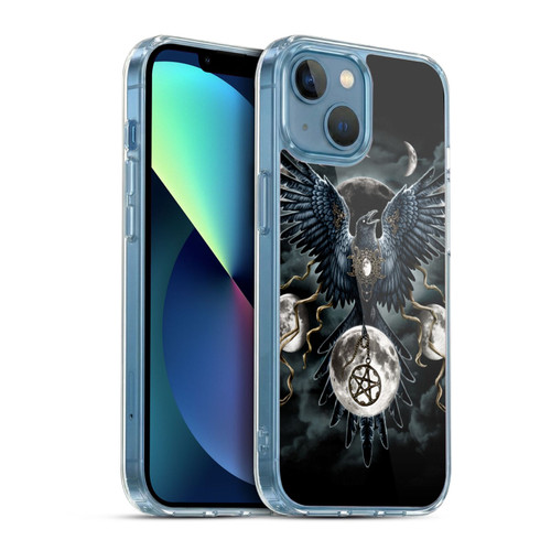 Sarah Richter Animals Gothic Black Raven Soft Gel Case for Apple iPhone 13 Mini