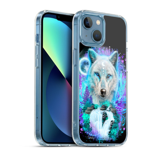 Sheena Pike Animals Winter Wolf Spirit & Waterfall Soft Gel Case for Apple iPhone 13 Mini & MagSafe