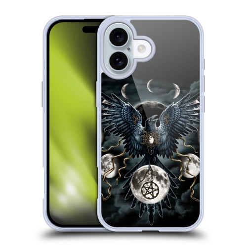 Sarah Richter Animals Gothic Black Raven Soft Gel Case for Apple iPhone 16