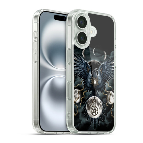 Sarah Richter Animals Gothic Black Raven Soft Gel Case for Apple iPhone 16