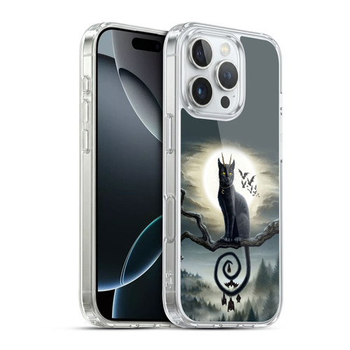 Sarah Richter Animals Gothic Black Cat & Bats Soft Gel Case for Apple iPhone 16 Pro