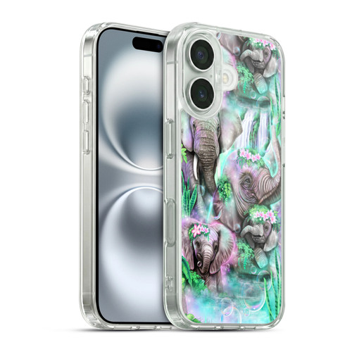 Sheena Pike Animals Daydream Elephants Lagoon Soft Gel Case for Apple iPhone 16 & MagSafe