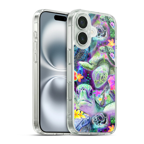 Sheena Pike Animals Daydream Sea Turtles & Flowers Soft Gel Case for Apple iPhone 16 & MagSafe