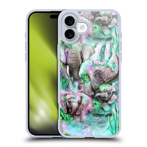 Sheena Pike Animals Daydream Elephants Lagoon Soft Gel Case for Apple iPhone 16 Plus