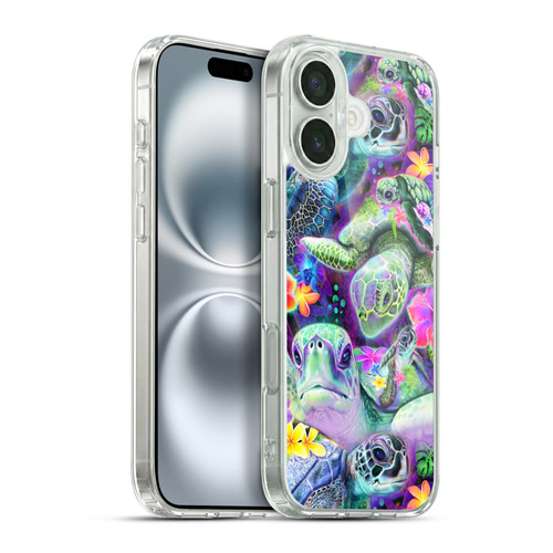 Sheena Pike Animals Daydream Sea Turtles & Flowers Soft Gel Case for Apple iPhone 16 Plus & MagSafe