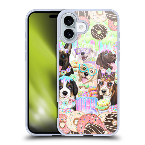 Sheena Pike Animals Puppy Dogs And Donuts Soft Gel Case for Apple iPhone 16 Plus
