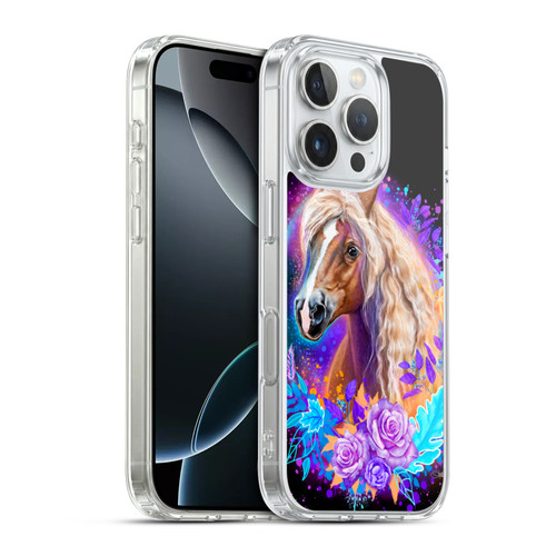 Sheena Pike Animals Purple Horse Spirit With Roses Soft Gel Case for Apple iPhone 16 Pro & MagSafe