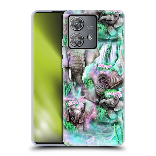Sheena Pike Animals Daydream Elephants Lagoon Soft Gel Case for Motorola Edge 40 Neo 5G
