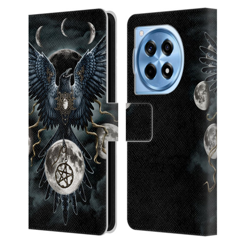 Sarah Richter Animals Gothic Black Raven Leather Book Wallet Case Cover For OnePlus 12R