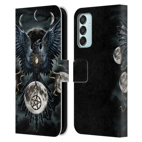 Sarah Richter Animals Gothic Black Raven Leather Book Wallet Case Cover For Samsung Galaxy M15/F15 5G
