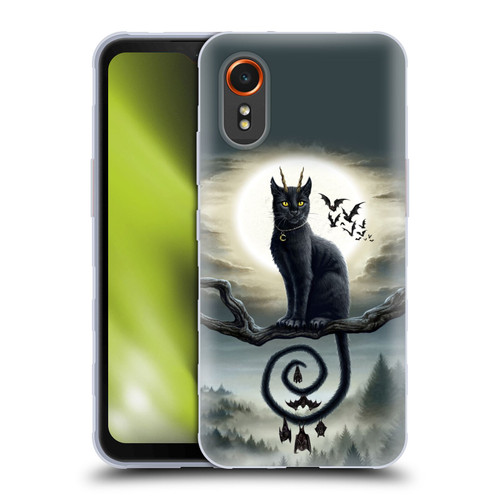 Sarah Richter Animals Gothic Black Cat & Bats Soft Gel Case for Samsung Galaxy Xcover7 5G