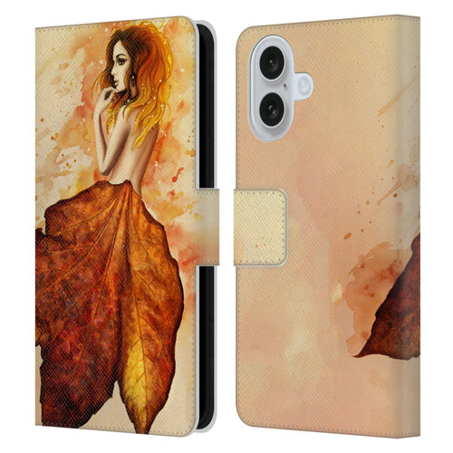 Sarah Richter Fantasy Autumn Girl Leather Book Wallet Case Cover For Apple iPhone 16