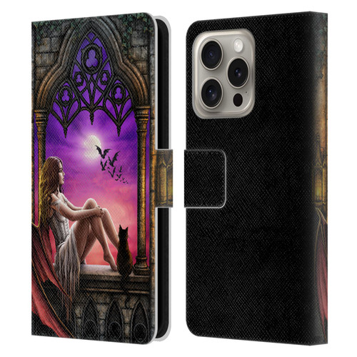 Sarah Richter Fantasy Demon Vampire Girl Leather Book Wallet Case Cover For Apple iPhone 16 Pro