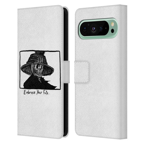 Matt Bailey Skull Embrace Your Fate Leather Book Wallet Case Cover For Google Pixel 9 Pro XL